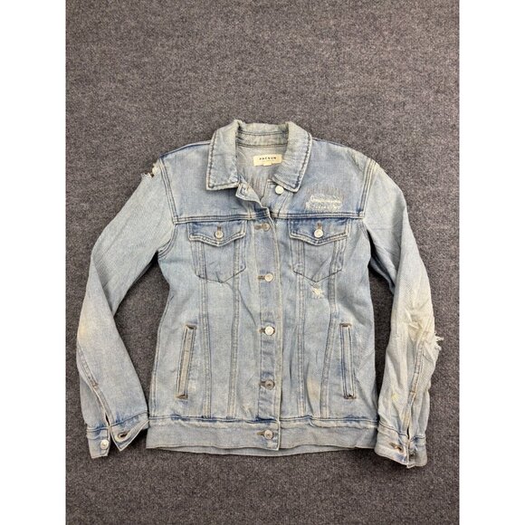 PacSun Jackets & Blazers - PacSun Jean Jacket Women's XS Blue Denim Button Up Distressed Pockets Trucker